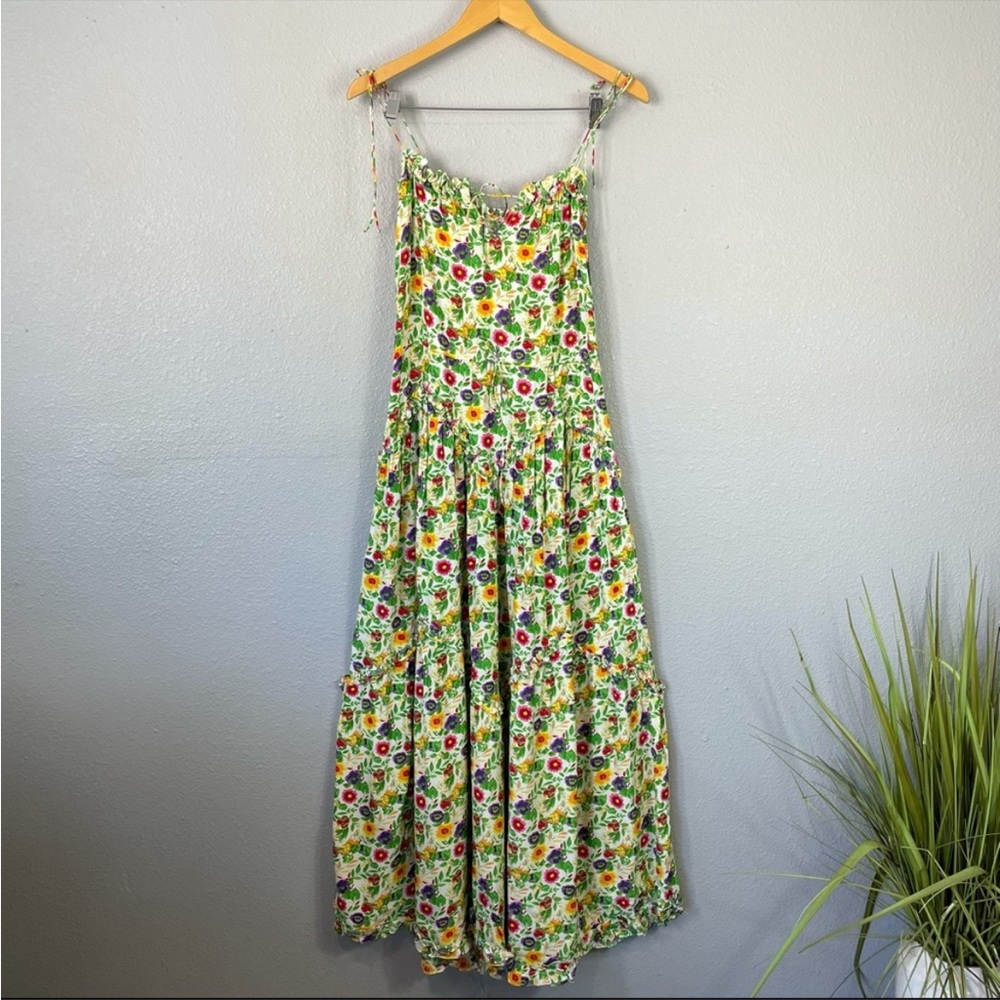 SWF Dynamic Shoulder Tie Floral Maxi Dress in Resurgence size small